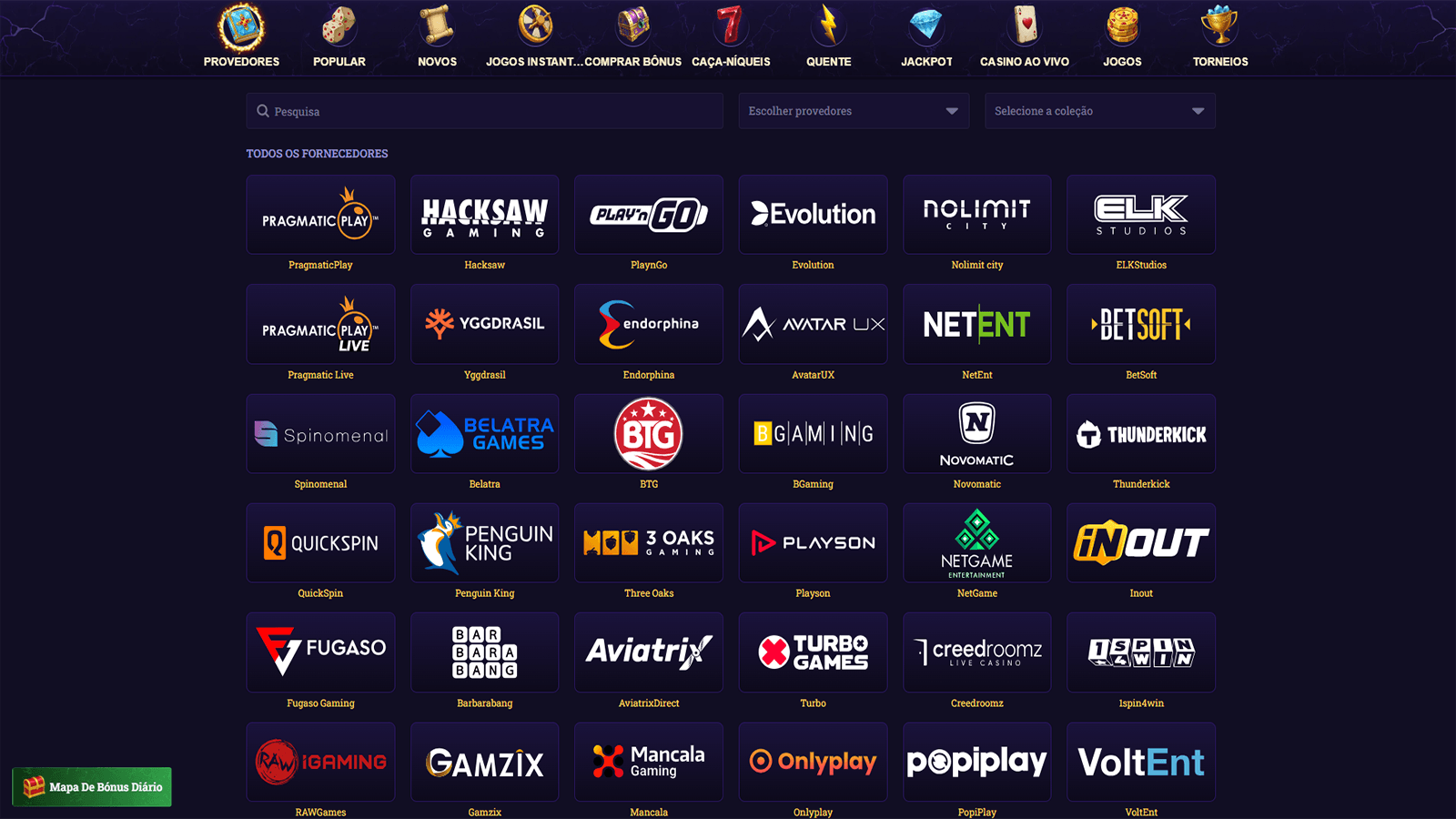 Fornecedores de jogos no Casino Emperia em Portugal