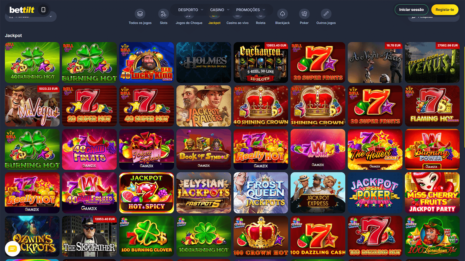 Jogos de jackpot do cassino Bettilt